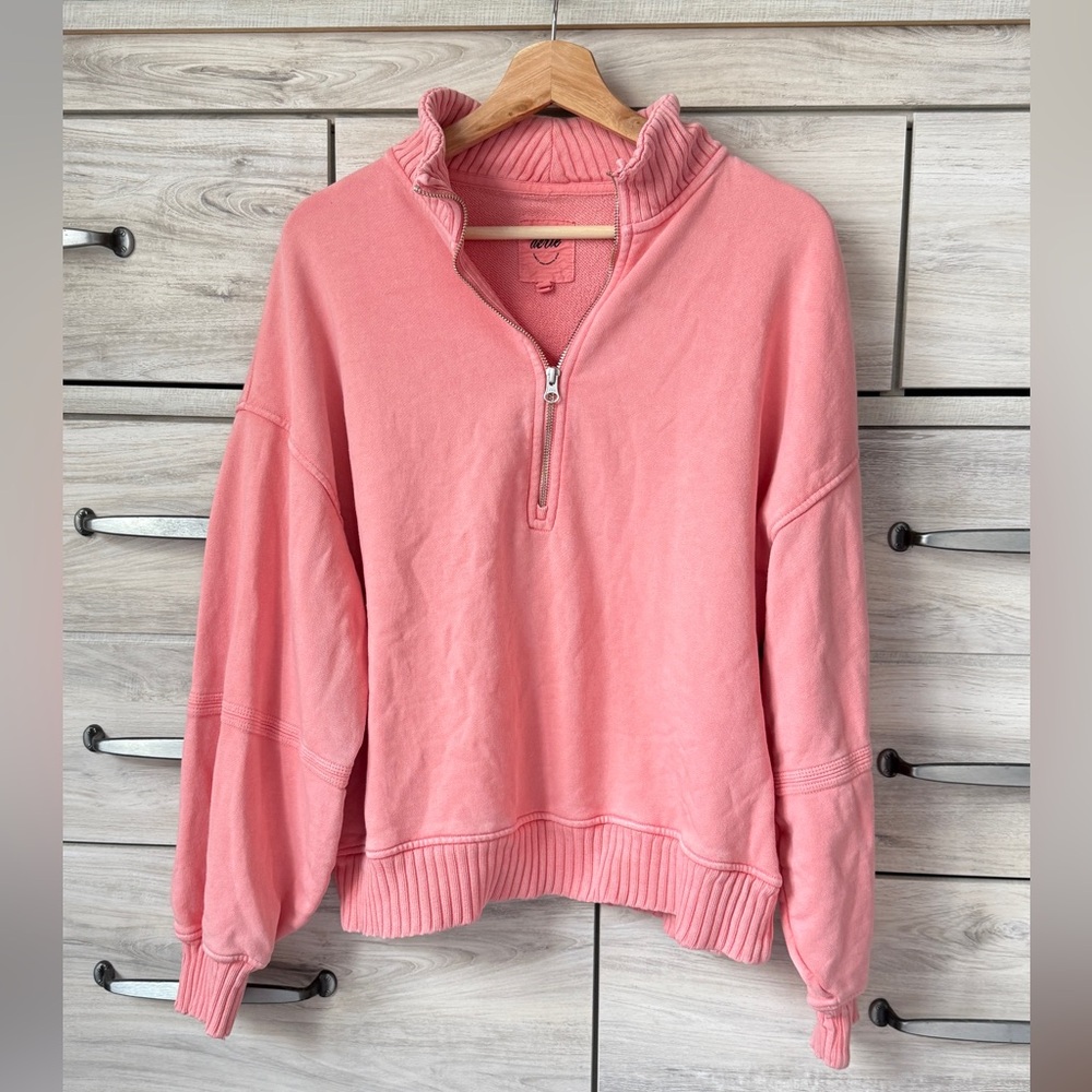 Pink Half-Zip Women's Sweater